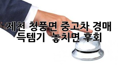 제천 청풍면 중고차 경매 득템기 🚗💨 놓치면 후회!