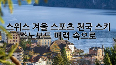 스위스 겨울❄️ 스포츠 천국! 스키🏂 스노보드⛸️ 매력 속으로